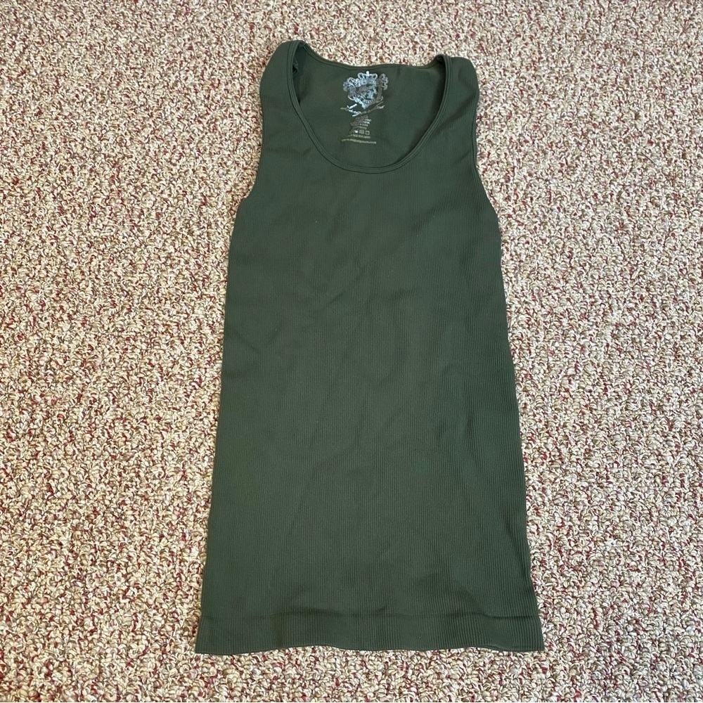 Sugar Lips Womens Tank Top Green Stretchy One Size